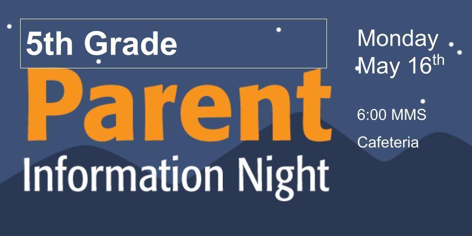 5th Grade Parent Night