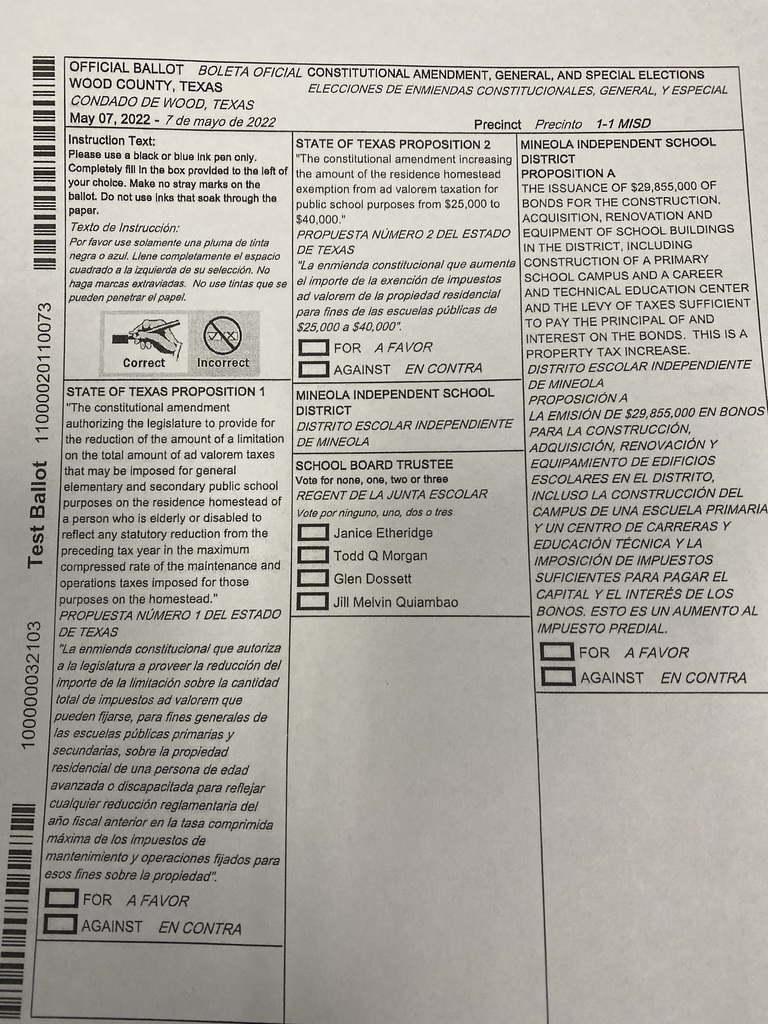 Sample Ballot