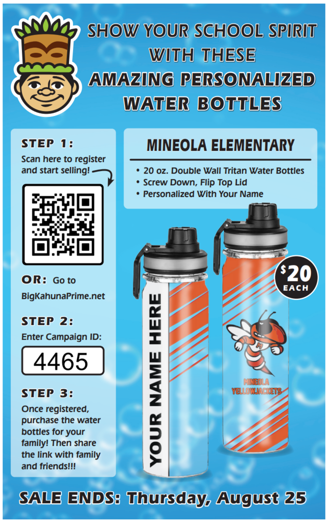 Water bottle sale flyer.