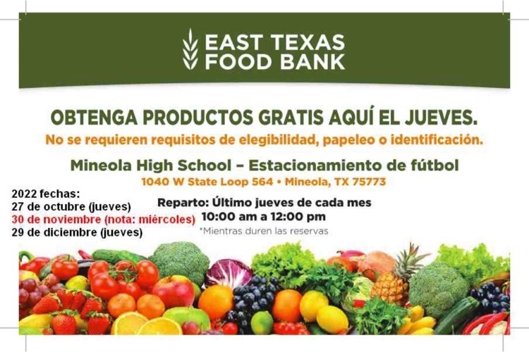 East Texas Food Bank Flier (Spanish) 