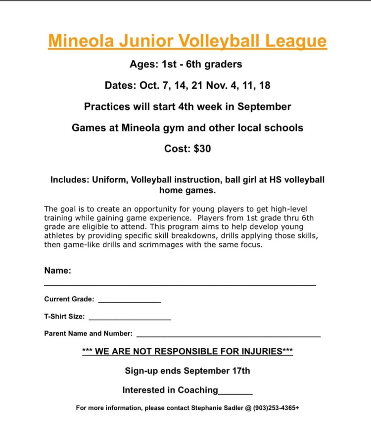 Volley ball sign ups