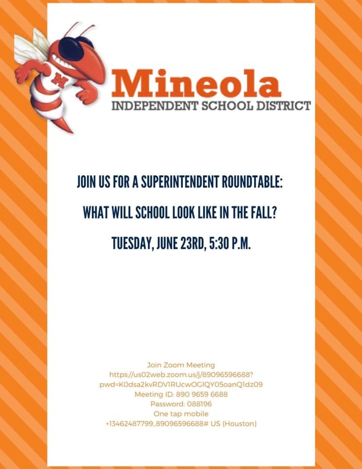 Join us for a superintendent roundtable: What will school look like in the fall? Tuesday, June 23rd 5:30 PM.